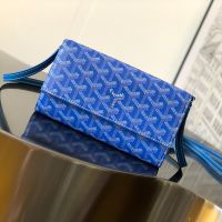 Goyard Varenne Continental Wallet In Goyardine Canvas Blue
