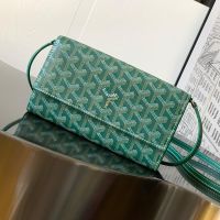 Goyard Varenne Continental Wallet In Goyardine Canvas Green