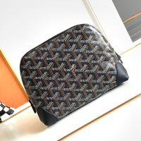Goyard Vendome Cosmetic Pouch In Goyardine Canvas Black