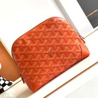 Goyard Vendome Cosmetic Pouch In Goyardine Canvas Orange
