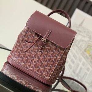 Goyard Alpin Mini Backpack In Goyardine Canvas Burgundy