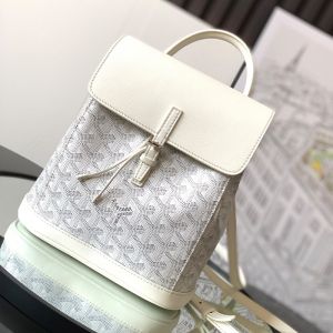 Goyard Alpin Mini Backpack In Goyardine Canvas White