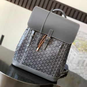 Goyard Alpin MM Backpack In Goyardine Canvas Grey