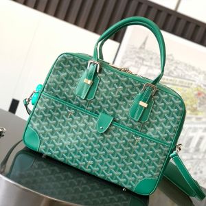 Goyard Ambassade MM Document Case In Goyardine Canvas Green