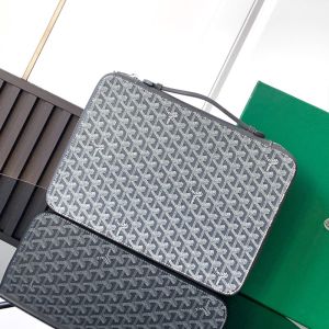 Goyard Compagnon Universel A4 Briefcase In Goyardine Canvas Grey
