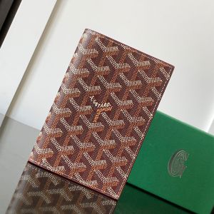 Goyard Grenelle Passport Cover In Goyardine Canvas Burgundy