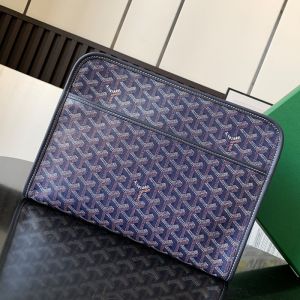 Goyard Jouvence Toiletry Bag In Goyardine Canvas Navy Blue