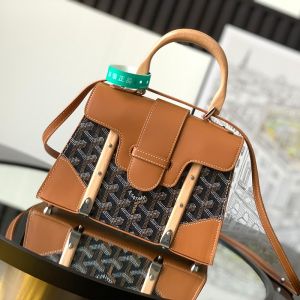 Goyard Saigon Structure Mini Bag In Goyardine Canvas Brown