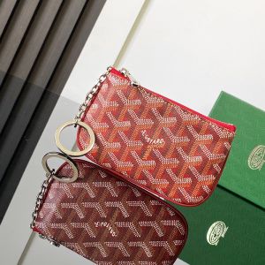 Goyard Senat Nano Key Pouch In Goyardine Canvas Red