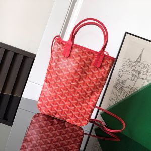 Goyard Poitiers PM Bag In Goyardine Canvas with Envers Floral Red