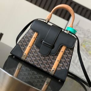 Goyard Saigon Structure PM Bag In Goyardine Canvas Black