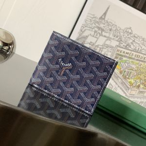 Goyard Saint-Florentin Wallet In Goyardine Canvas Navy Blue