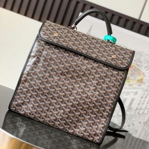 Goyard Saint Leger Backpack In Goyardine Canvas Black