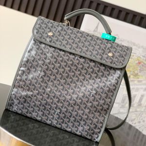 Goyard Saint Leger Backpack In Goyardine Canvas Grey