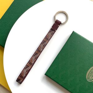 Goyard Sesame Key Ring In Goyardine Canvas Burgundy