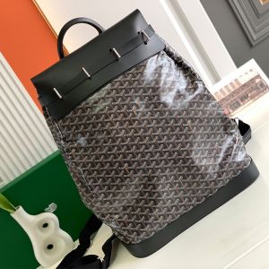 Goyard Steamer PM Bag In Goyardine Canvas Black