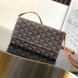 Goyard Varenne Continental Wallet In Goyardine Canvas Brown