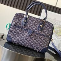 Goyard Ambassade MM Document Case In Goyardine Canvas Navy Blue