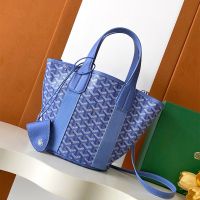 Goyard Belharra PM Bag In Goyardine Canvas with Envers Floral Blue