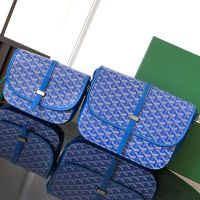 Goyard Belvedere Bag In Goyardine Canvas Blue