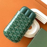 Goyard Churchill Cigar Case In Goyardine Canvas Green