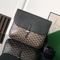 Goyard Coursier Messenger Bag In Goyardine Canvas Black