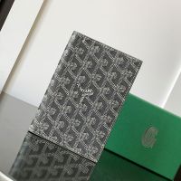Goyard Grenelle Passport Cover In Goyardine Canvas Grey