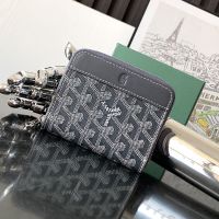Goyard Matignon Mini Wallet In Goyardine Canvas Grey