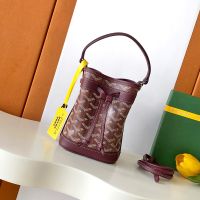 Goyard Petit Flot Mini Bucket Bag In Goyardine Canvas Burgundy