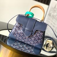 Goyard Saigon Souple Mini Bag In Goyardine Canvas Navy Blue