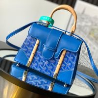 Goyard Saigon Structure Mini Bag In Goyardine Canvas Blue