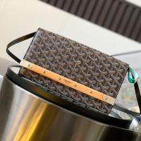 Goyard Monte-Carlo PM Clutch In Goyardine Canvas Black