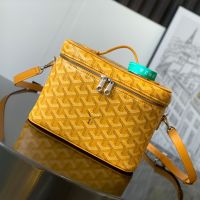 Goyard Muse Vanity Case In Goyardine Canvas Yellow