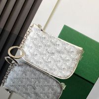 Goyard Senat Nano Key Pouch In Goyardine Canvas White