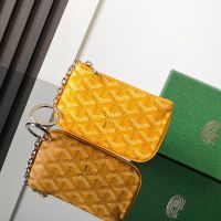 Goyard Senat Nano Key Pouch In Goyardine Canvas Yellow
