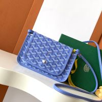 Goyard Plumet Pouch-Wallet In Goyardine Canvas with Envers Floral Blue