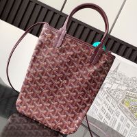 Goyard Poitiers PM Bag In Goyardine Canvas Burgundy