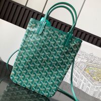 Goyard Poitiers PM Bag In Goyardine Canvas Green