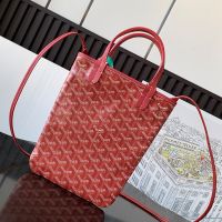 Goyard Poitiers PM Bag In Goyardine Canvas Red