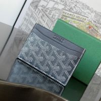 Goyard Saint-Sulpice Card Wallet In Goyardine Canvas Grey