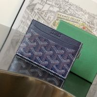 Goyard Saint-Sulpice Card Wallet In Goyardine Canvas Navy Blue