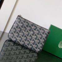 Goyard Senat Mini Pouch In Goyardine Canvas Grey